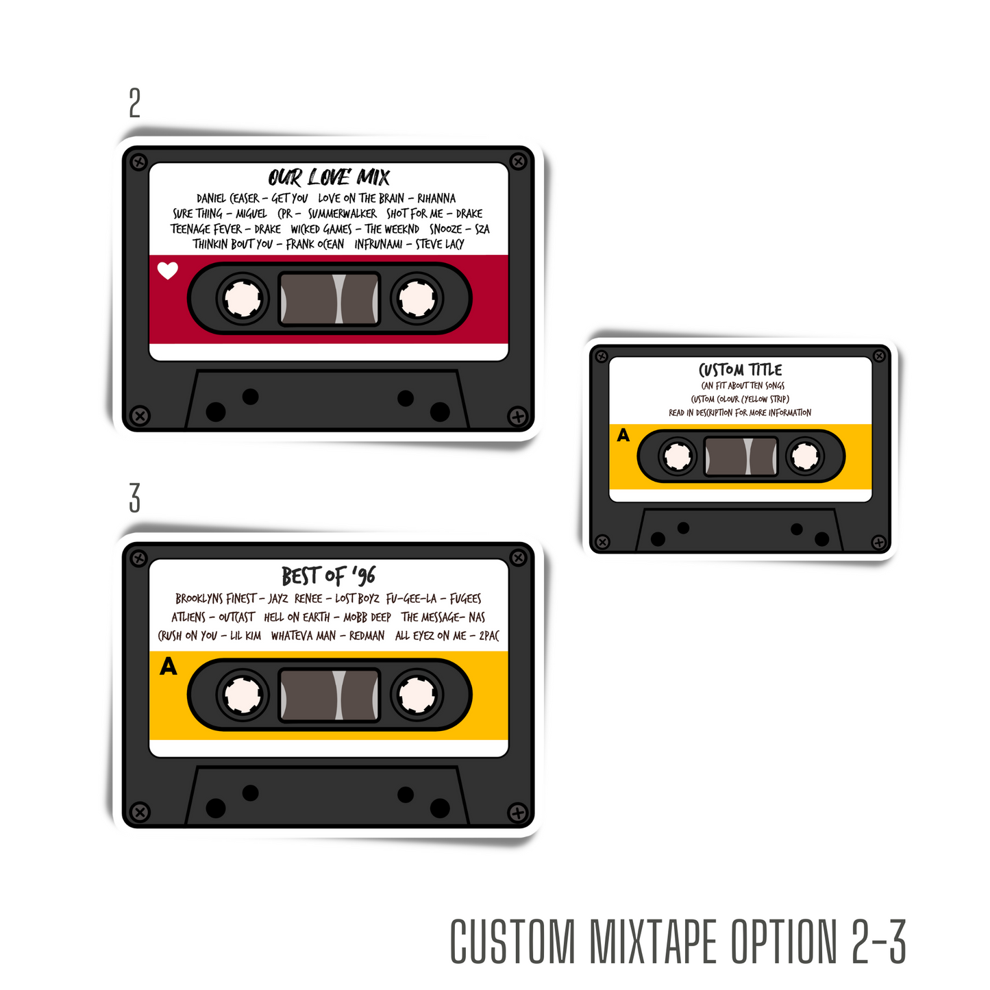 Custom Cassettes Mixtapes Stickers