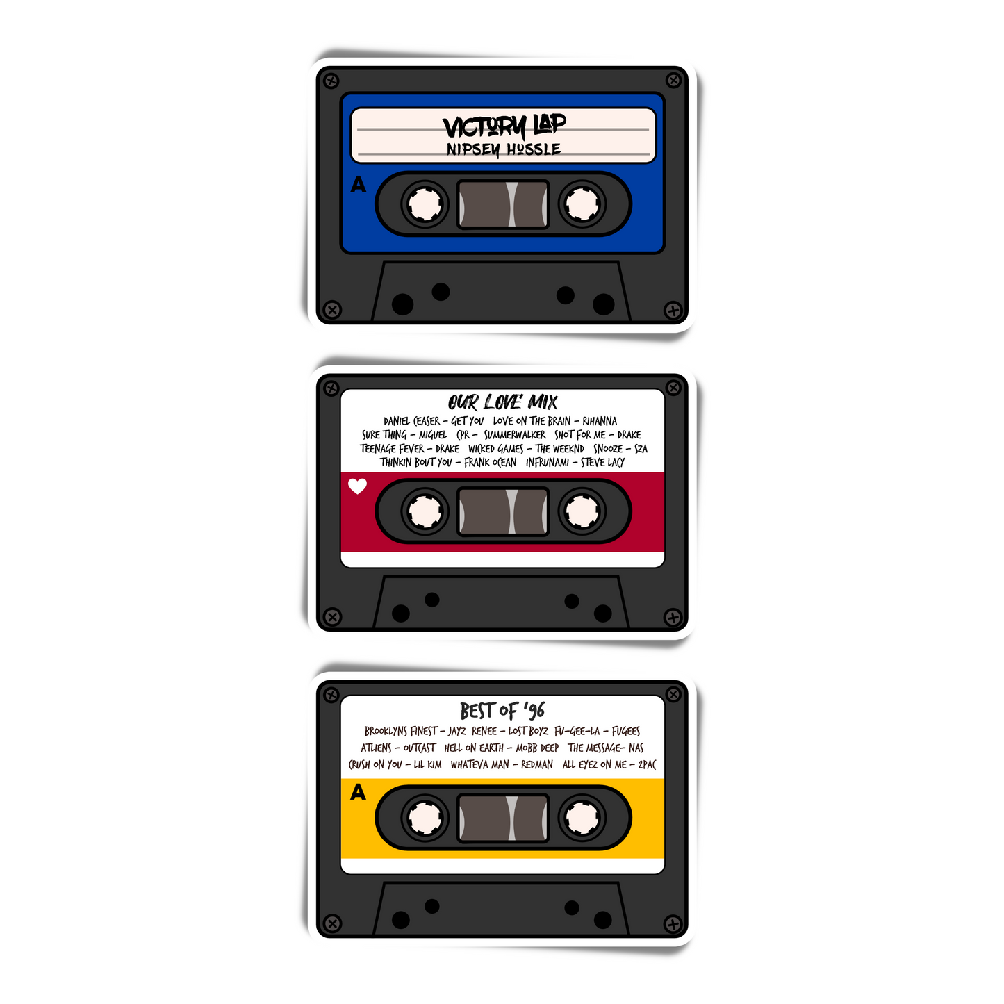 Custom Cassettes Mixtapes Stickers