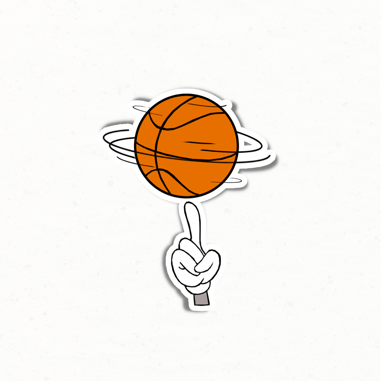 Spinning Basketball Cartoon Sticker