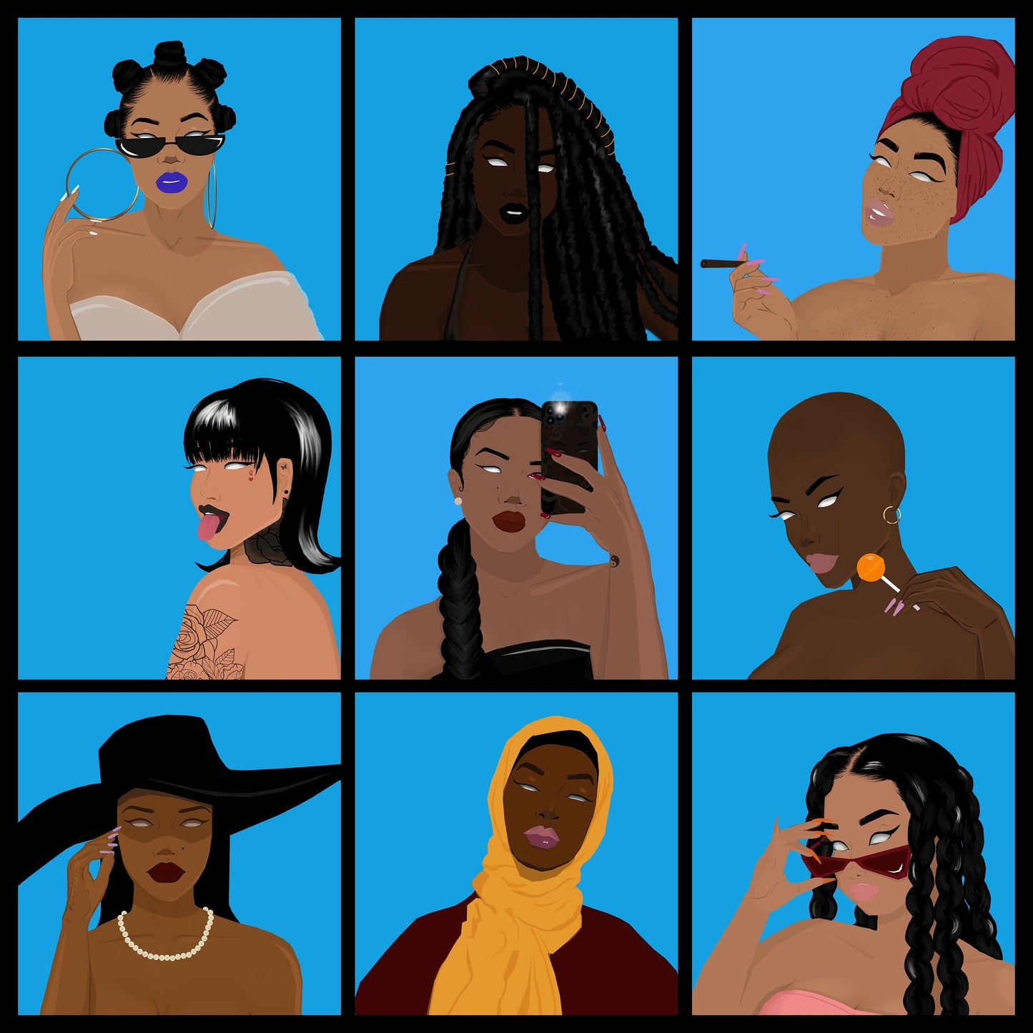 The Boujie Bunch, Die Cut Stickers | Black Girl, Melanin | Aesthetic Stickers | Laptop, Water bottle, Journal Stickers