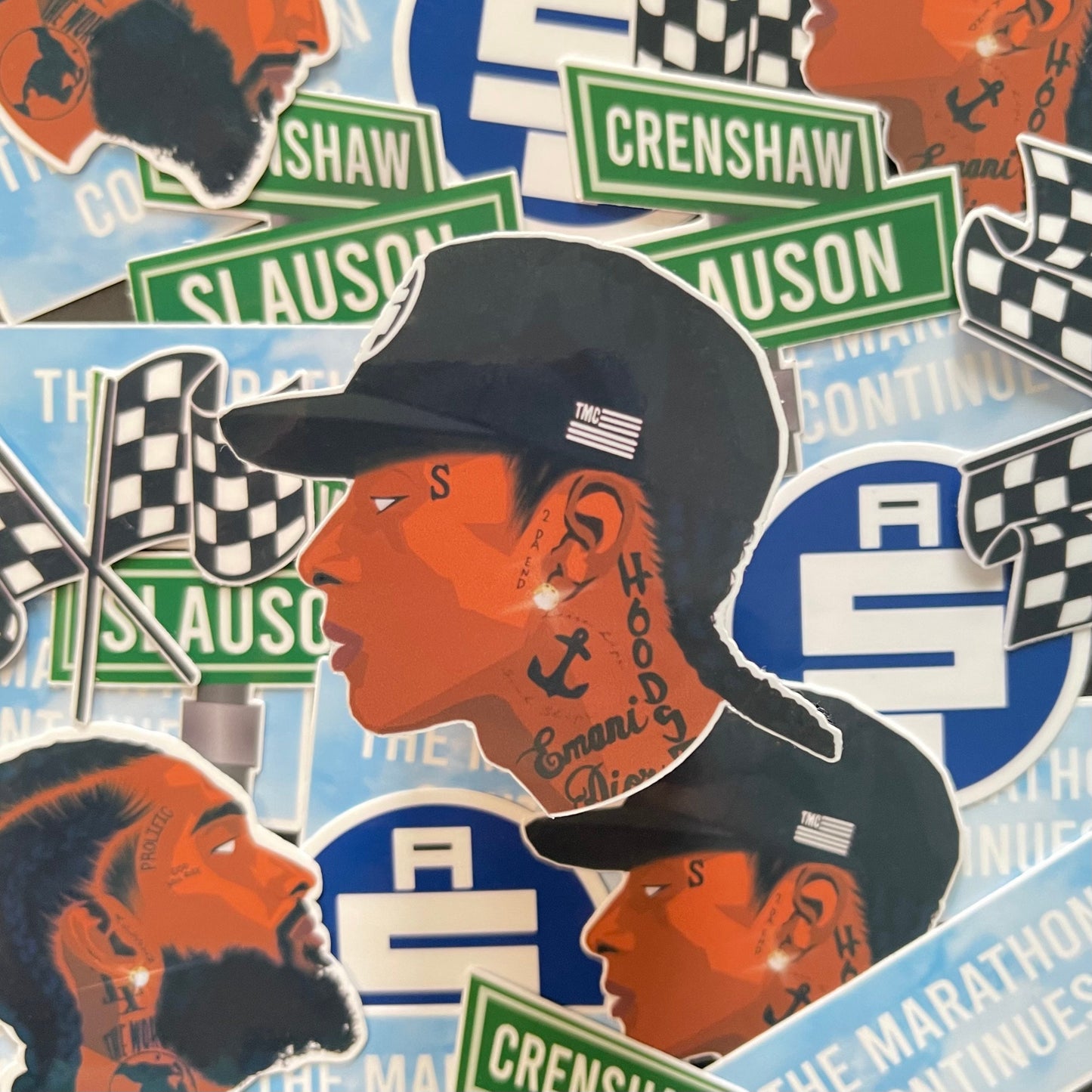Nipsey Hussle, " Hussle " Die Cut Sticker Pack | Hip Hop , TMC Stickers | Laptop, Journal, Waterbottle Stickers | Celebrity Stickers