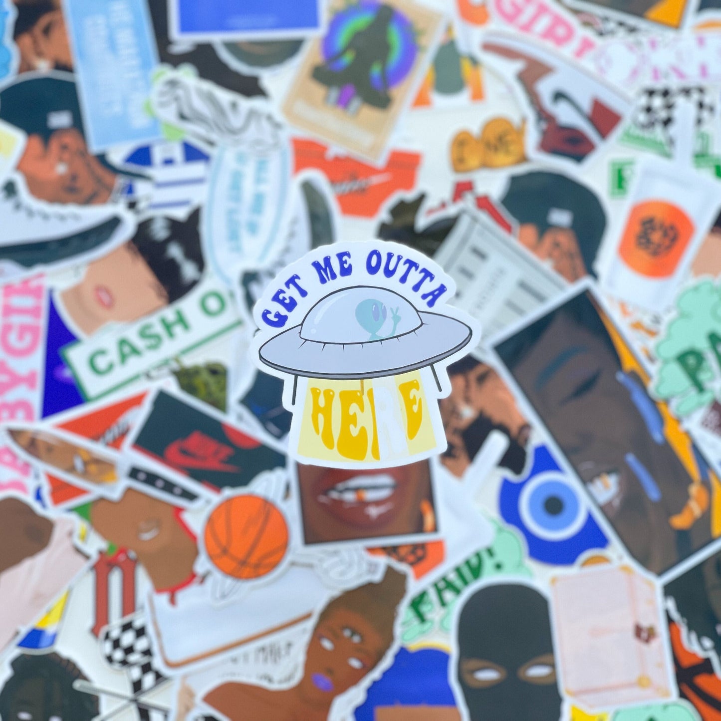Get Me Outta Here Die Cut Sticker | Alien Stickers | Laptop, Journal, Waterbottle Stickers | Spaceship Stickers