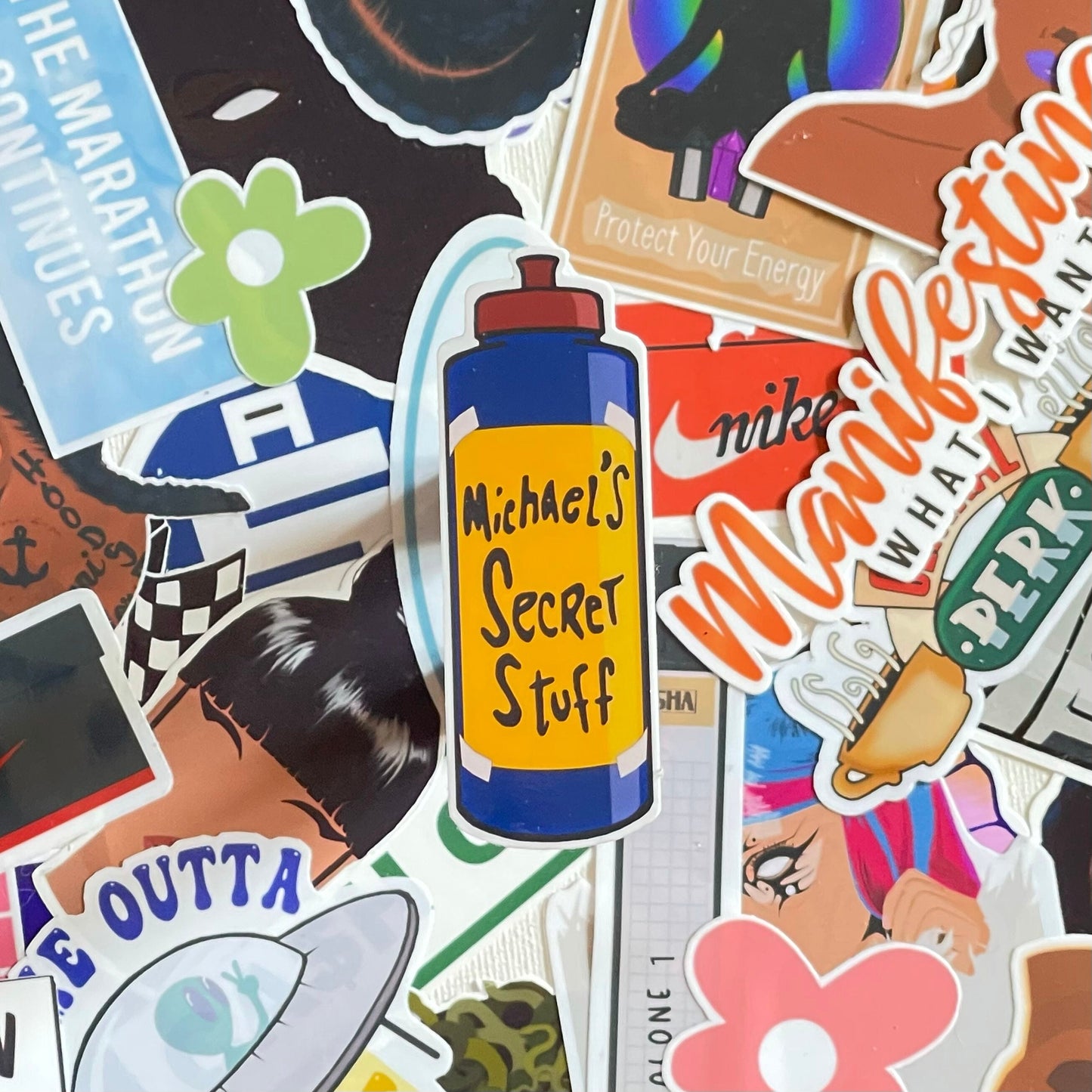 Michael's Secret Stuff, Die Cut Sticker | Space Jam, Michael Jordan | Laptop, Waterbottle, Planner Stickers