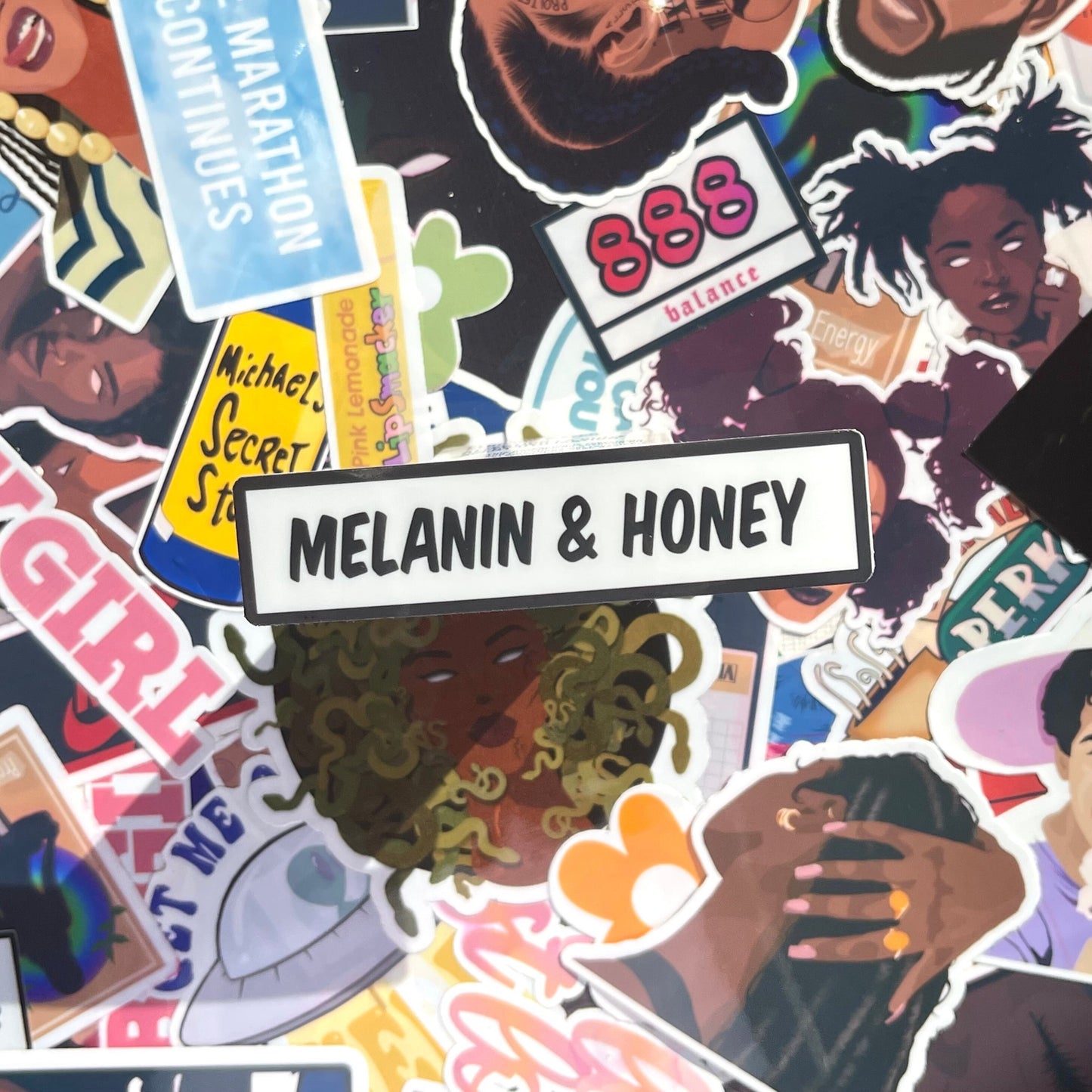 Melanin & Honey, Waterproof Sticker | Black Comic Stickers | Laptop, Journal, Waterbottle Stickers