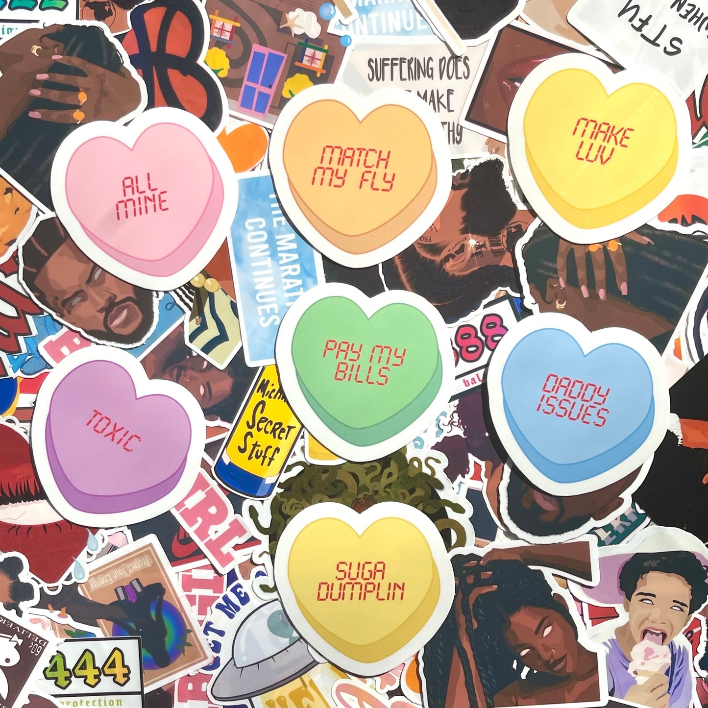 Custom Sugar Heart | Sarcastic Conversation Hearts | Party Stickers | Laptop, Journal, Tumbler Stickers | Personalized Candy Stickers