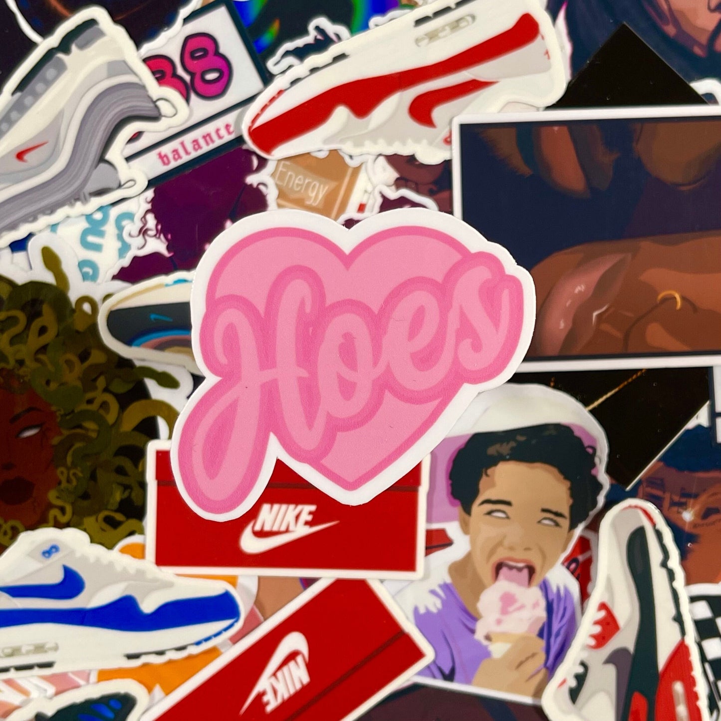LOVE HOES, Die Cut Sticker | Adult Stickers | Laptop, Journal, Tumbler Stickers | Best Friend Stickers