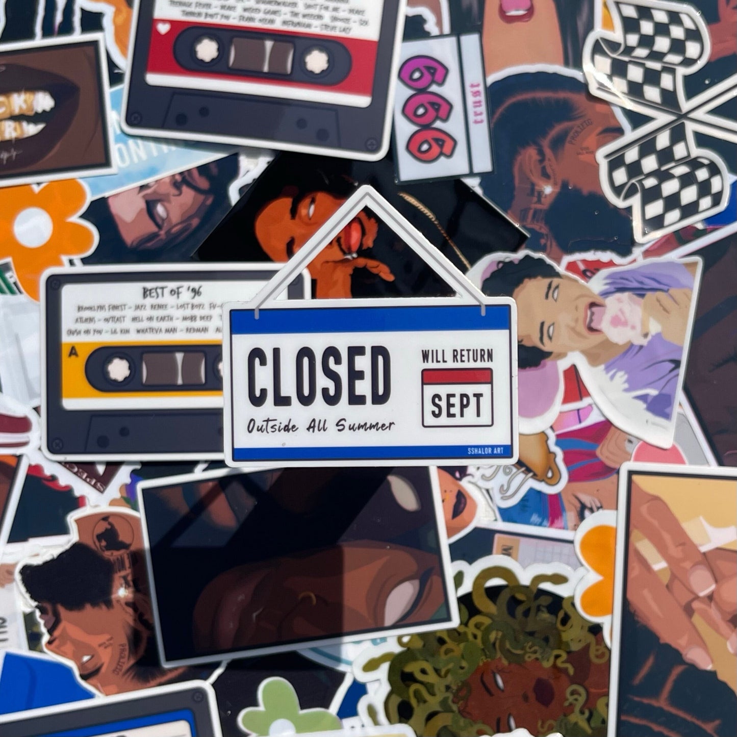 CLOSED SIGN | Outside All Summer Sign | Funny Stickers | Laptop, Water bottle, Journal, Aesthetic Stickers