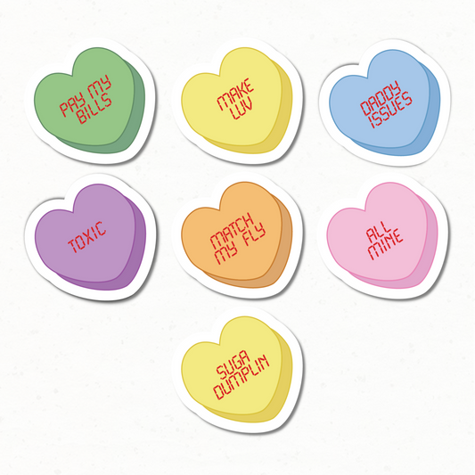 Custom Sugar Heart Stickers