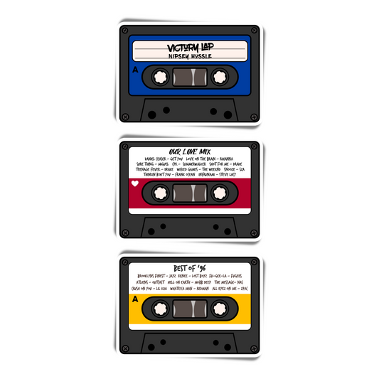 Custom Cassettes Mixtapes Stickers