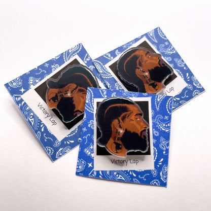 Nipsey Hussle Victory Lap Acrylic Pin | Hat, Clothes, Backpack Pin | Hip Hop Pin