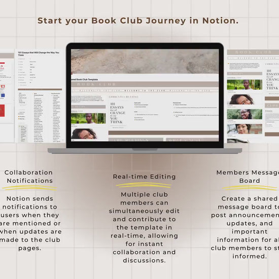 The Book Club Notion Planner Template | Shared Book Club Template | Digital Journal No iPad Needed | Notion Templates | Book Club Meetings