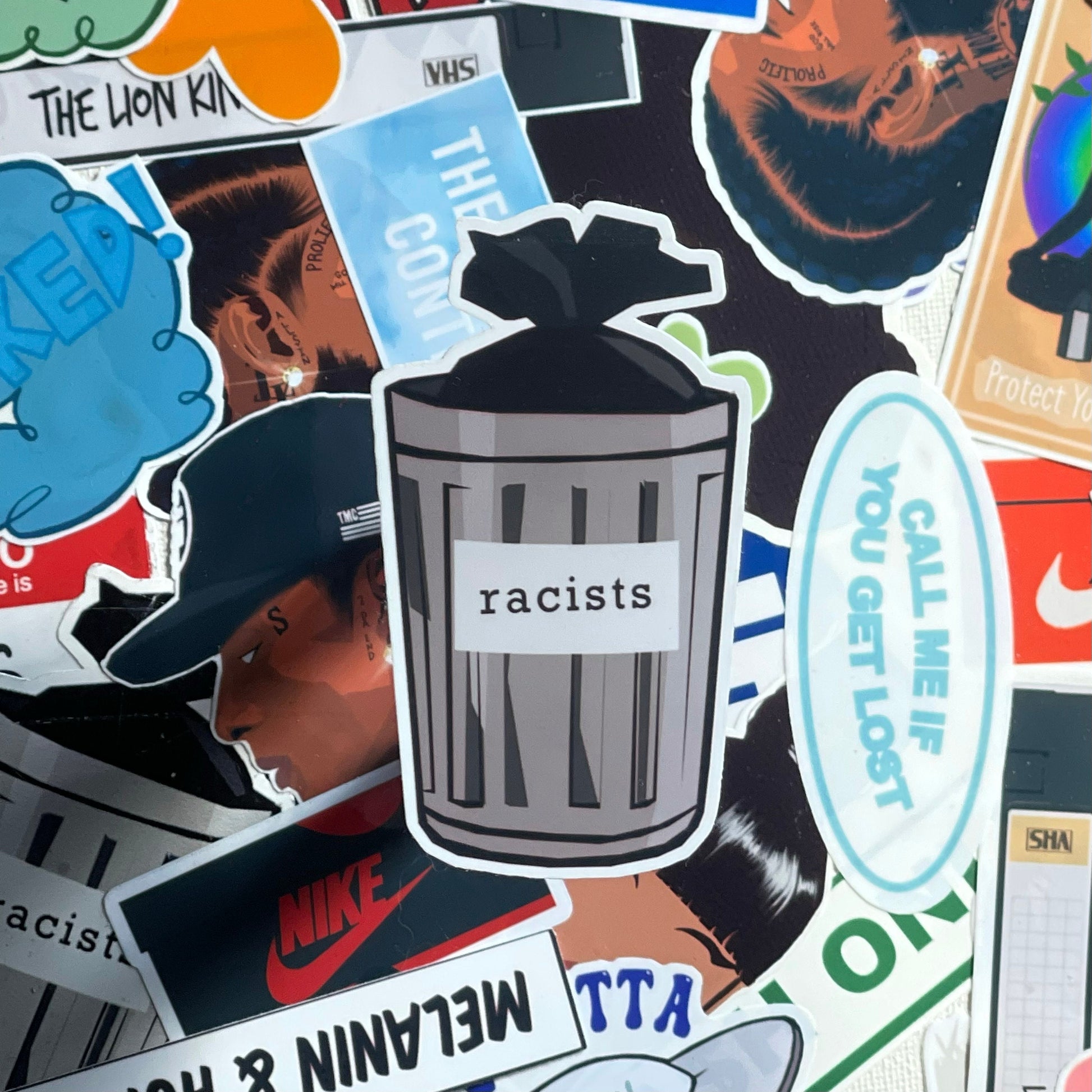 Racists are Trash, Die Cut Sticker | Garbage Stickers | Laptop, Journal, Water Bottle Stickers | Funny Stickers