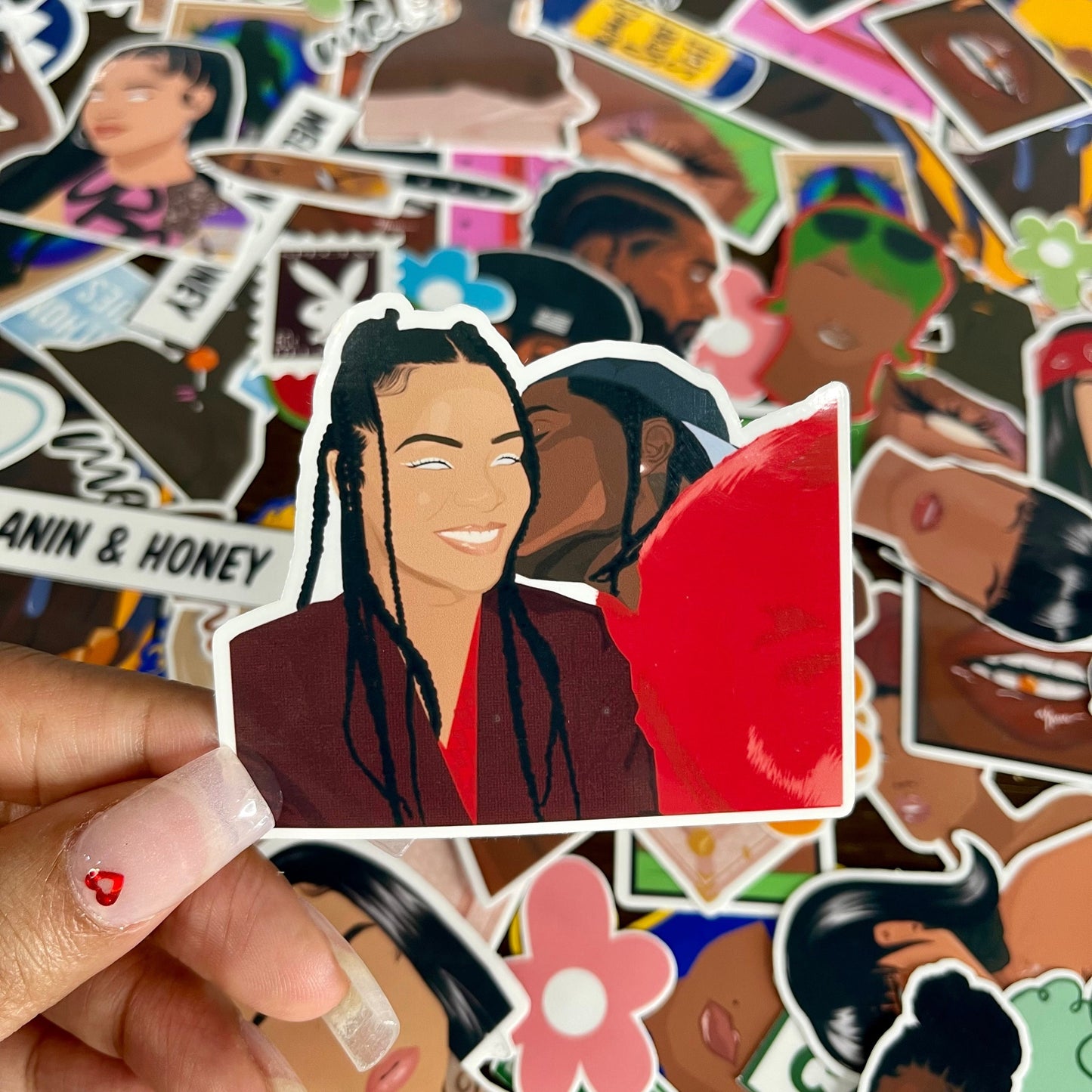Rihanna & Asap Rocky " Rih + Rocky ", Die Cut Sticker | Hip Hop Stickers | Laptop, Journal, Water Bottle Stickers | Celebrity Stickers
