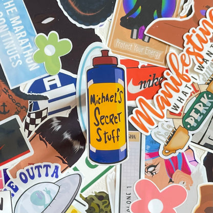 Michael's Secret Stuff, Die Cut Sticker | Space Jam, Michael Jordan | Laptop, Waterbottle, Planner Stickers