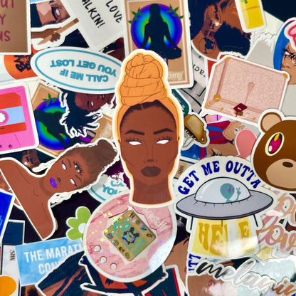 Brown Sugar, Die Cut Sticker | Black Girl Stickers | Laptop, Journal, Water Bottle Stickers | Celebrity, Aesthetic Stickers