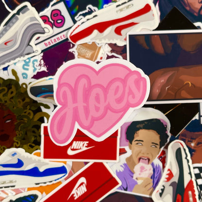 LOVE HOES, Die Cut Sticker | Adult Stickers | Laptop, Journal, Tumbler Stickers | Best Friend Stickers