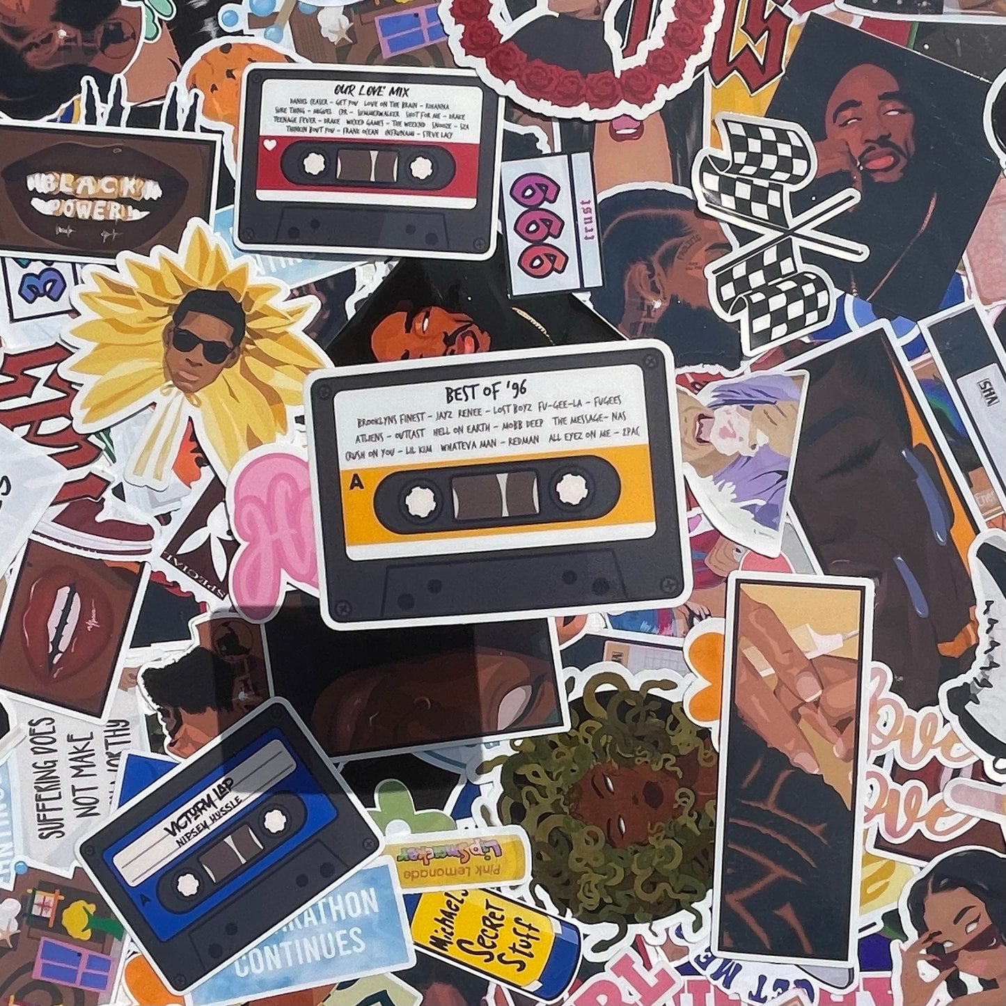 Custom Cassettes Mixtapes | Personalized Stickers | Laptop, Water bottle, Journal, Aesthetic Stickers