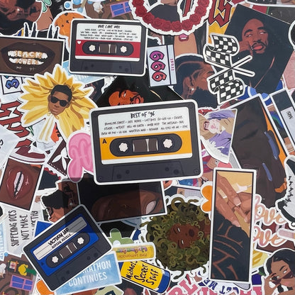 Custom Cassettes Mixtapes | Personalized Stickers | Laptop, Water bottle, Journal, Aesthetic Stickers